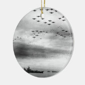 USS Missouri Flyover Surrender of Japan Keramisch Ornament (Links)