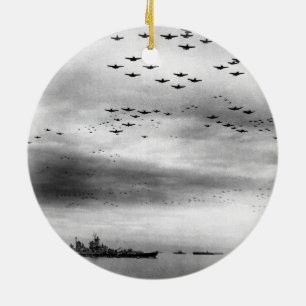 USS Missouri Flyover Surrender of Japan Keramisch Ornament