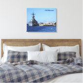 USS Missouri omwikkeld doek Canvas Afdruk (Insitu (Slaapkamer))
