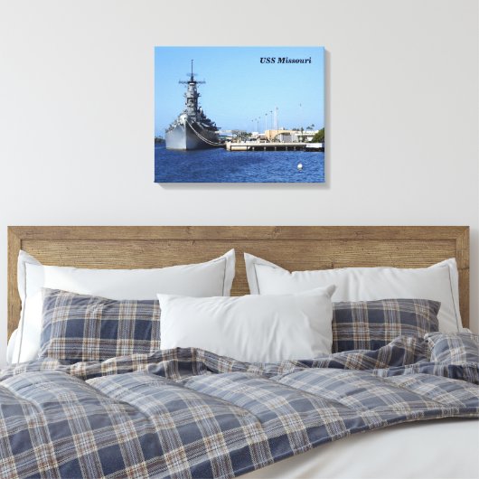 USS Missouri omwikkeld doek Canvas Afdruk (Insitu (Slaapkamer))