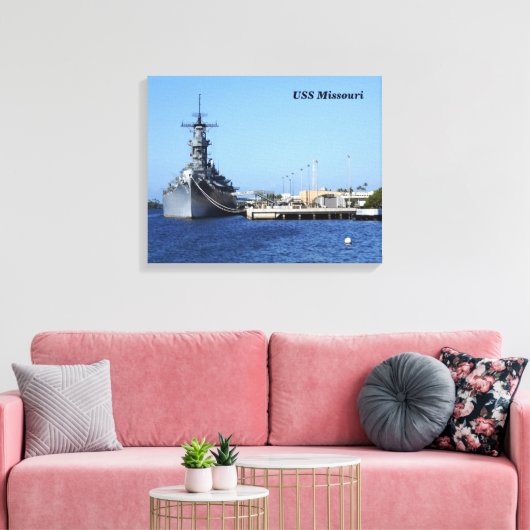 USS Missouri omwikkeld doek Canvas Afdruk (Insitu (Woonkamer))