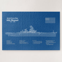 USS Missouri - Schip Blauwdruk Plannen ABD Legpuzzel