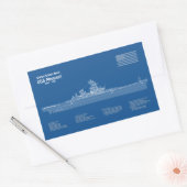 USS Missouri - Schip Blauwdruk Plannen ABD Rechthoekige Sticker (Envelop)