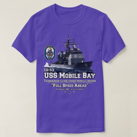 USS Mobile Bay CG53 Marine Cruiser T-shirt (Design voorkant)