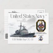 USS MOBILE CG-53 GELEIDE RAKETKRUISER BRIEFKAART (Voorkant / Achterkant)