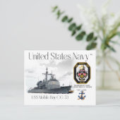 USS MOBILE CG-53 GELEIDE RAKETKRUISER BRIEFKAART (Staand voorkant)