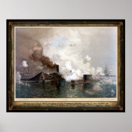 USS Monitor die CSS Virginia in dienst neemt - 186 Poster