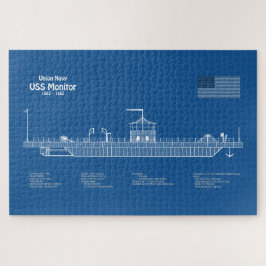 USS Monitor - Schip Blauwdruk Plannen ABD Legpuzzel
