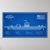 USS Monitor - Schip Blauwdruk Plannen ABD Poster (Voorkant)