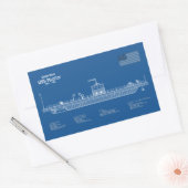 USS Monitor - Schip Blauwdruk Plannen ABD Rechthoekige Sticker (Envelop)