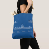 USS Monitor - Schip Blauwdruk Plannen ABD Tote Bag (Dichtbij)