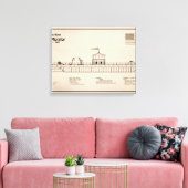 USS Monitor - Schip Blauwdruk Plannen SD Canvas Afdruk (Insitu (Woonkamer))