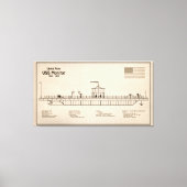 USS Monitor - Schip Blauwdruk Plannen SD Canvas Afdruk (Voorkant)