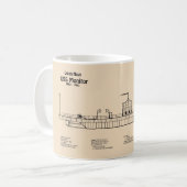 USS Monitor - Schip Blauwdruk Plannen SD Koffiemok (Voorkant links)