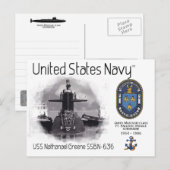 USS NATHANAEL GREENE SSBN-636 SUB - BRIEFKAART (Voorkant / Achterkant)