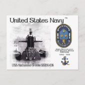 USS NATHANEAL GREENE SSBN-636 SUB. - BRIEFKAART (Voorkant)
