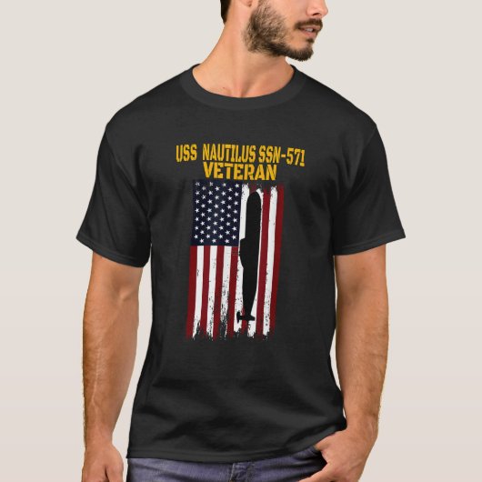 USS Nautilus SSN 571 Onderzeeboot Veteranen Dag Va T-shirt (Voorkant)