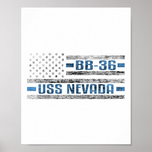 USS Nevada WWII slagschip BB-36 US Army Poster (Voorkant)
