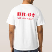 USS New Jersey B-62 T-shirt (Achterkant)