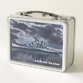 USS New Jersey metalen lunchbox (Achterkant)