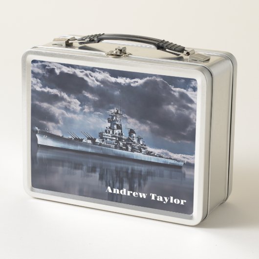 USS New Jersey metalen lunchbox (Voorkant)