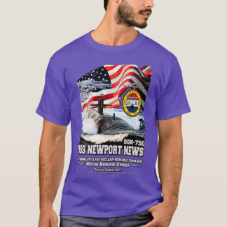 USS Newport News SSN750 onderzeeboot veteranen T-shirt