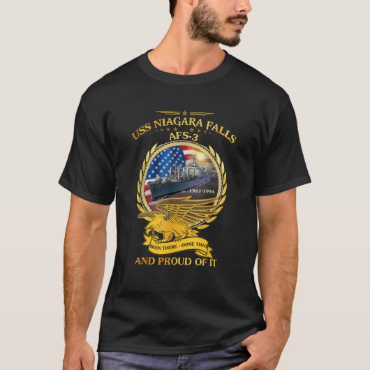 USS Niagara Herfsten AFS 3 1967 1994 T-shirt (Voorkant)