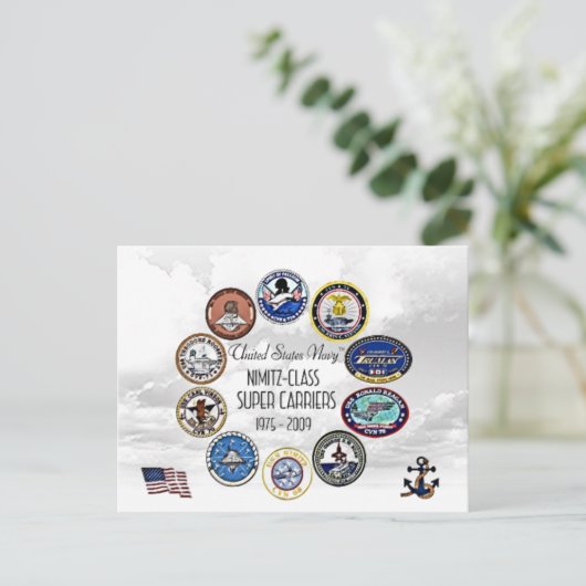 USS NIMITZ CLASS VLIEGTUIG CARRIERS - BRIEFKAART (Staand voorkant)