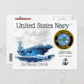 USS NIMITZ CVN-68 VLIEGTUIG CARRIER - Briefkaart (Voorkant / Achterkant)