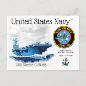 USS NIMITZ CVN-68 VLIEGTUIG CARRIER - Briefkaart (Voorkant)