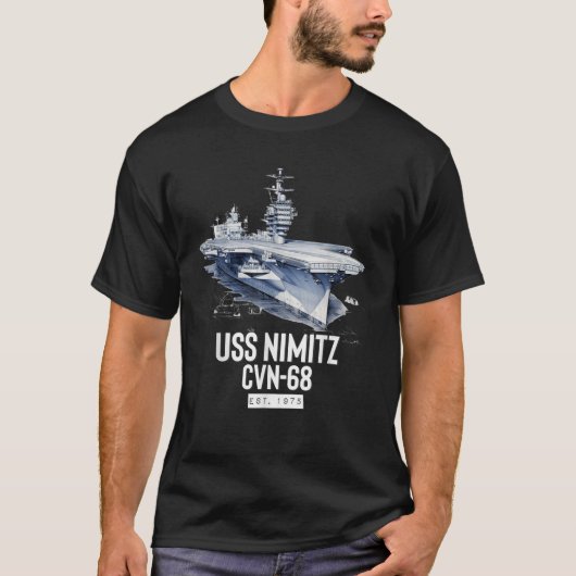 USS Nimitz CVN 68 Vliegtuig Carrier T Shirt (Voorkant)