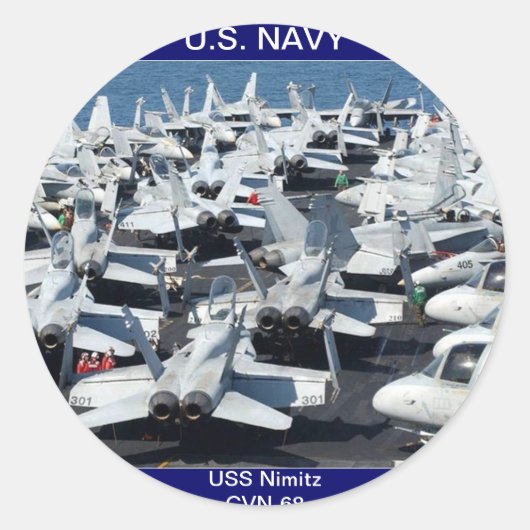 USS Nimitz CVN-68 Vliegtuig Sticker (Voorkant)