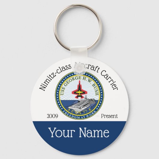 USS NIMITZ CVN-77 VLIEGTUIG CARRIER SLEUTELHANGER (Voorkant)