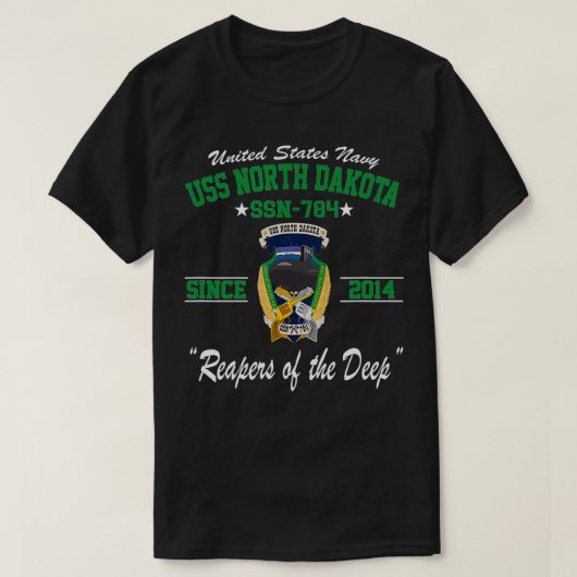 USS North Dakota SSN784 T-shirt (Design voorkant)