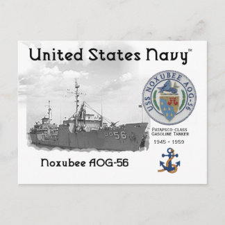 USS NOXUBEE AOG-56 BENZINE TANKER - ANSICHTKAART BRIEFKAART