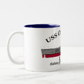 USS Okinawa, LPH-3, aanpasbare datums waarop ze zi Tweekleurige Koffiemok (Links)