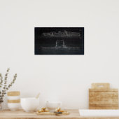 USS Oklahoma Blueprints Poster (Keuken)