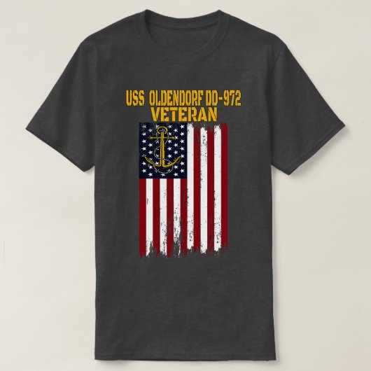 USS Oldendorf DD972 Warship Veterans Day Fathers D T-shirt (Design voorkant)