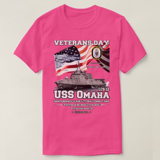 USS Omaha LCS12 Independenceclass US Navy T-shirt (Design voorkant)