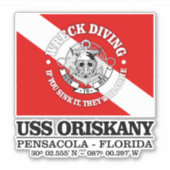 USS Oriskany (beste wrakken) Sticker (Voorkant)