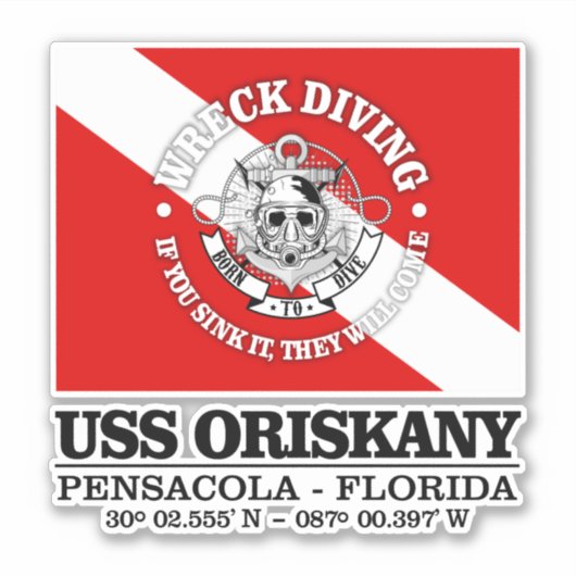 USS Oriskany (beste wrakken) Sticker (Voorkant)
