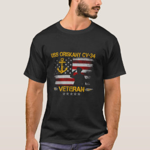 USS Oriskany CV 34 Vliegtuig Carrier Veteran Flag T-shirt