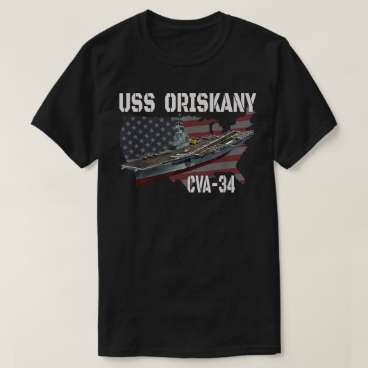USS Oriskany CVA-34 Aircraft Carrier Veterans Day T-shirt (Design voorkant)