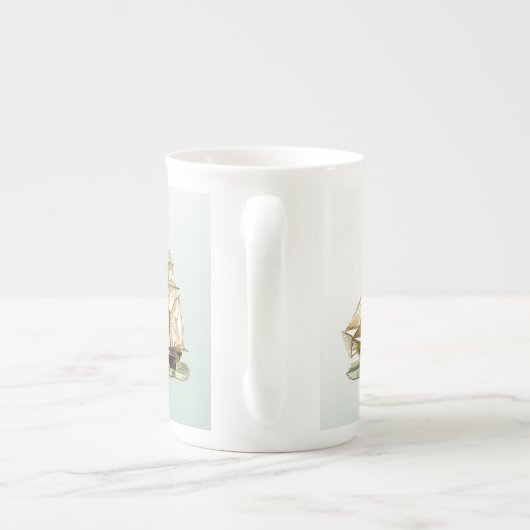 USS Pap  Tall Ship Porselein Kop (Achterkant)