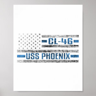 USS Pcue SS Schattigee SSNIX World War Cruiser CL- Poster