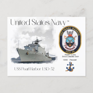 USS PEARL HARBOR LSD-52 DOCK LANDING SCHIP BRIEFKAART