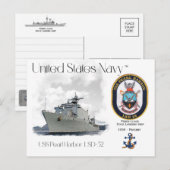 USS PEARL HARBOR LSD-52 DOCK LANDING SCHIP BRIEFKAART (Voorkant / Achterkant)