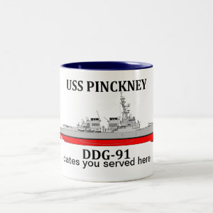 USS Pinckney, DDG-91, aanpasbare data Tweekleurige Koffiemok
