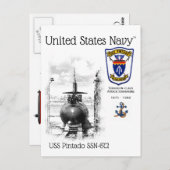 USS PINTADO SSN-672 AANVAL ONDERZEEËR - BRIEFKAART (Voorkant / Achterkant)
