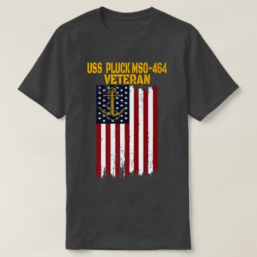USS Pluck MSO464 Minesweeper Warship Veteran Fathe T-shirt (Design voorkant)